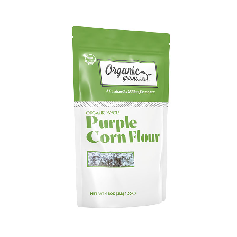 purple corn flour 3 pound product packaging