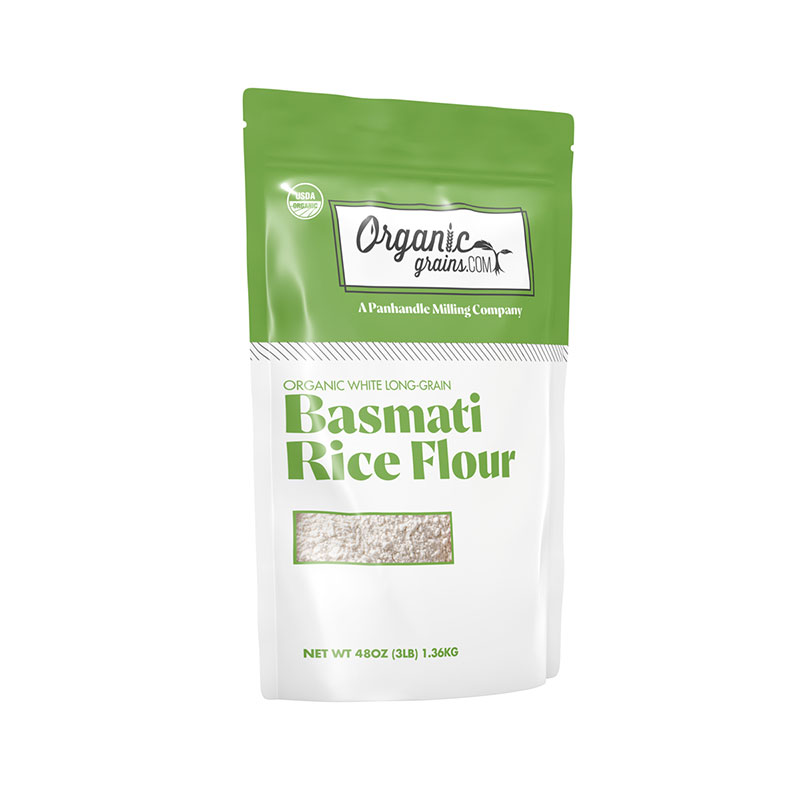 white basmati rice flour 3 pound product packaging